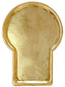 Поднос для самовара антикварный "Гитара" желтый, произведен в начале XX века въ Тулъ  Тульские самовары