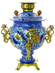 Набор самовар электрический 3 литра с художественной росписью "Кружево",  арт. 110436 Тула