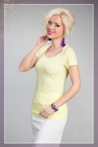 Лала Стайл Желтая женская  футболка LalaStyle