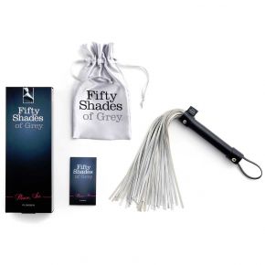 Серебристая многохвостая плетка Satin Flogger - 37,5 см.