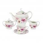 Чайный сервиз из 15 предметов на 6 персон Розовые цветы Primavera