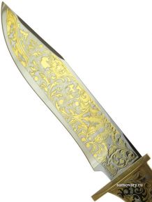 Златоустовский сувенирный нож "Урал" в кожаных ножнах и в подарочном футляре Златоуст