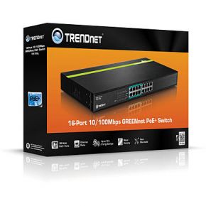 TRENDnet TPE-T88G - 16-портовый коммутатор с поддержкой PoE+ TRENDnet