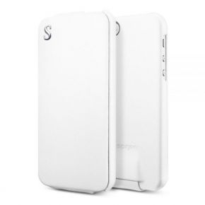 Spigen SGP iPhone 5 Leather Case illuzion Legend (White) - Кожаный чехол для iPhone 5 (Белый)