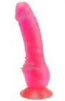 LOVETOY (А-Полимер) Розовый фаллоимитатор с шипами для клиторальной стимуляции - 17,8 см. (розовый)