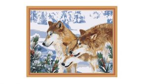 Волки зимой. Роспись на холсте(картина по номерам 40*50см)