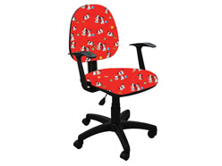 Детское компьютерное кресло с подлокотниками Регал-30 ткань красные далматинцы Фактор кресла