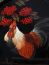 Поднос Жостово с художественной росписью "Петух на черном фоне", прямоугольный, арт. 9070 Тульские самовары