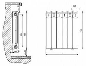 Радиатор биметаллический Rifar Monolit 350 10 секций