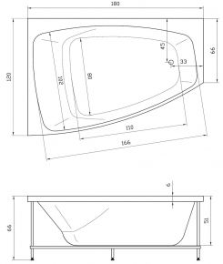 Акриловая ванна Aquatika Альтея 180 3D