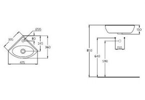 Рукомойник Ideal Standard Eurovit W420201 угловой