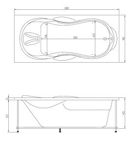 Акриловая ванна Aquatika Атлантис 180 BASIC