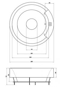 Акриловая ванна Aquatika Колизей 180 BASIC