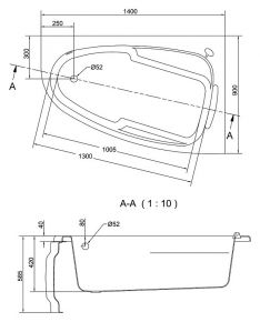 Акриловая ванна Cersanit Joanna 140 L