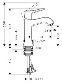 Смеситель Hansgrohe Metris Classic 31077000 для раковины