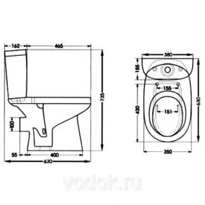 Унитаз Santek Анимо гор. выпуск