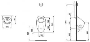 Писсуар Laufen Alessi 4097.5.400.400.1 подвесной, без крышки с "мухой"