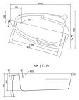 Акриловая ванна Cersanit Joanna 150 R