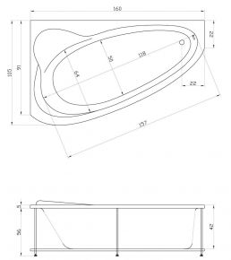 Акриловая ванна Aquatika Логика 160 REFLEXA