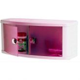 Настенный шкаф подвесной с дверками прозрачно-розовый