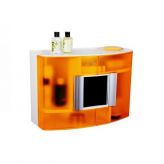 Пластиковый навесной шкафчик с дверцами прозрачно оранжевый