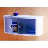 Настенный шкаф подвесной с дверками прозрачно-голубой