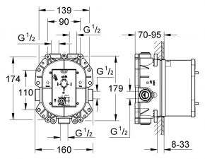 Термостат Grohe Rapido T 35500000 скрытая часть