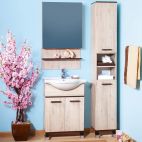 Комплект мебели для ванной комнаты Бриклаер Карибы 60 серый (сатин) БРИКЛАЕР