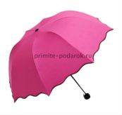 Зонт ярко-розовый с волнистым низом