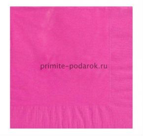Бумажные салфетки однотонные ярко-розовые