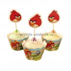 Набор стаканчик и палочка для кексов "Angry Birds"