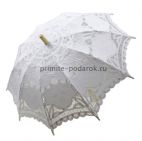 Зонт кружевной белый узорный