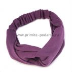 Эластичная повязка на голову с резинкой фиолетовая