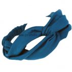 Эластичная повязка на голову с резинкой тёмно-голубая