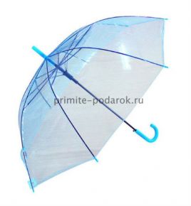 Прозрачный зонт голубой