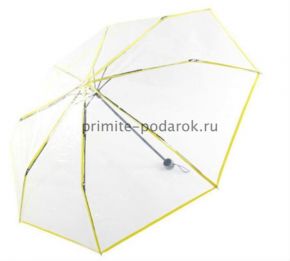 Прозрачный зонт с жёлтыми полосами