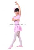 Балетный тренировочный костюм для девочек розовый с коротким рукавом