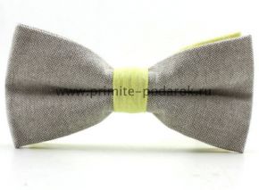 Бабочка галстук модный серый с салатовым