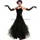Платье для бальных танцев на бретельках чёрное