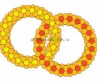 Кольца сплетённые из шаров с точками. Цвета на выбор