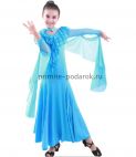 Голубое детское платье для бальных танцев