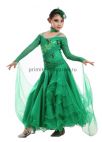 Детское платье для бальных танцев зелёное