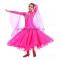 Детское платье для бальных танцев ярко-розовое