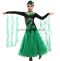 Детское платье для бальных танцев зелёное с чёрным