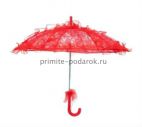 Кружевной миниатюрный зонт красный