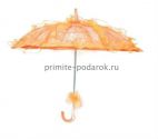 Кружевной миниатюрный зонт оранжевый