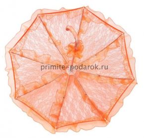 Кружевной миниатюрный зонт оранжевый