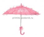 Кружевной миниатюрный зонт розовый