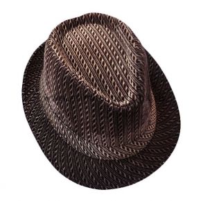 Шляпа гангстерская бархатная коричневая с узором