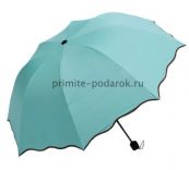 Зонт бледно-голубой с волнистым низом